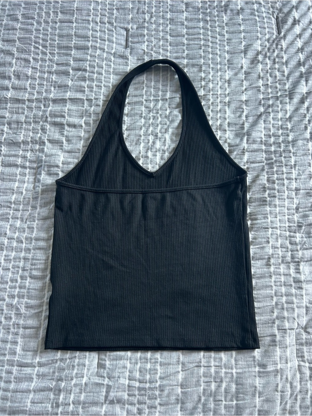 American Eagle Outfitters Black Ribbed Halter Tank Top